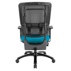 OSP Home Furnishings Vertical Mesh Back Ergonomic Manager Chair with Synchro Tilt and Polished Aluminum Base Blue 99663B-7