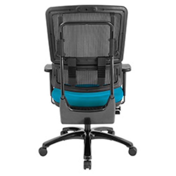OSP Home Furnishings Vertical Mesh Back Ergonomic Manager Chair with Synchro Tilt and Polished Aluminum Base Blue 99663B-7