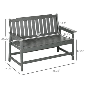 English Elm Outsunny Outdoor Garden Bench For 2, All-Weather Hdpe, 704 Lbs Capacity, Stylish & Durable Design W2225P217579-GIGA