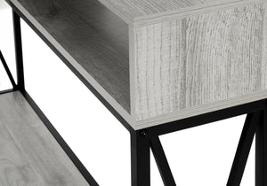 English Elm Accent Table Modern Entryway Console with Grey Laminate Top and Black Criss-Cross Metal Frame, 44" L Grey 51 L x 11 W x 7 H B2710P219338