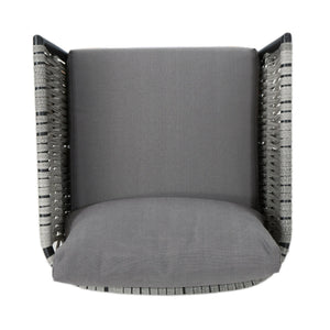 English Elm Oceanus Outdoor Club Chair Aluminum Frame Wicker Weave Mid-century Patio Lounge Seat 62734.00DGRY