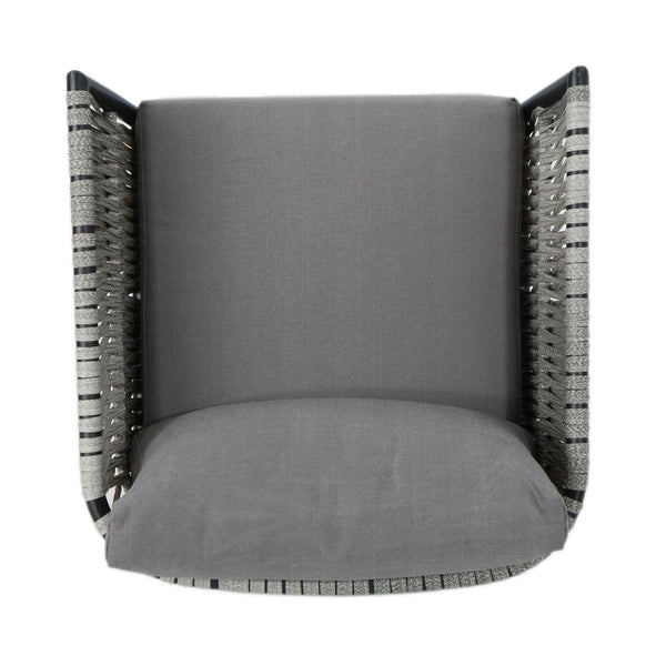 English Elm Oceanus Outdoor Club Chair Aluminum Frame Wicker Weave Mid-century Patio Lounge Seat 62734.00DGRY