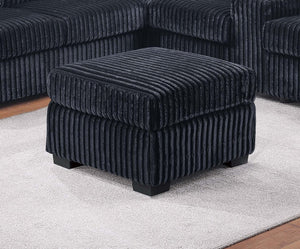 English Elm Contemporary Corduroy L-shaped Sectional with Usb Console Ottoman Included Black B011S02217