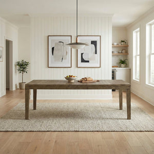English Elm Brown French Oak Veneer Extendable Dining Set with Upholstered Chairs for Five B011S02333