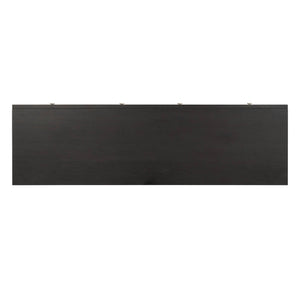 English Elm 1pc Wide Black Walnut Veneer Dresser with Silver Legs Mid-century Modern Bedroom B2741P446691