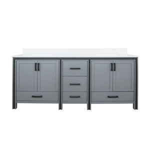 English Elm Dark Grey Double Bath Vanity 80 in W x 22 in D with Cultured Marble Top, Solid Wood, Soft-Close Drawers B2731P260741