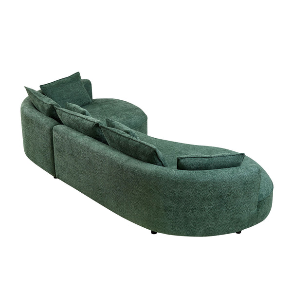 English Elm Oversized Boucle Sectional Sofa with Right Chaise Cloud Curved 5 Seat Living Room W876S00319