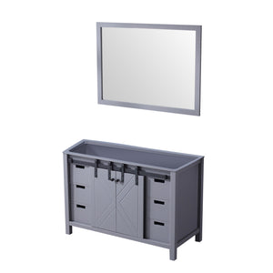 English Elm Dark Grey Bath Vanity Set With 44-Inch Mirror - Modern, Fully Assembled, Stylish Storage Solution B2731S00527