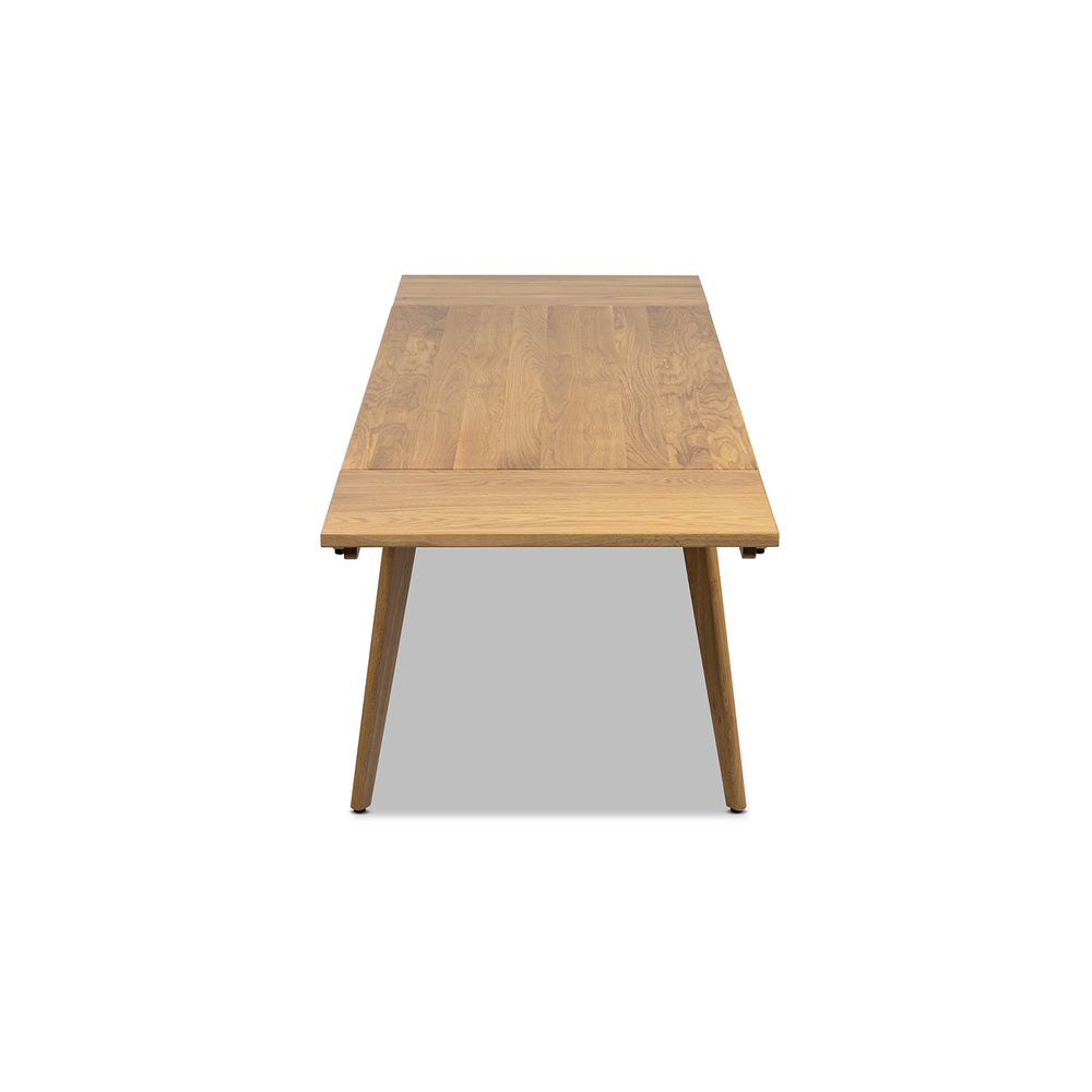 English Elm Jennifer Taylor Home - Capri Solid Red Oak 59–90.5" Extendable Dining Table for 6–8 with Mid-Century Tapered Legs and Grain Brown B2719P395577