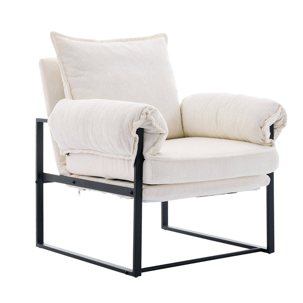 English Elm Adjustable ergonomic recliner chair with 6-position 90°–180° support for lumbar comfort and versatile use White W2311P357154