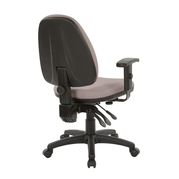 OSP Home Furnishings Dual Function Ergonomic Office Chair with Lumbar Support Foam Seat and Adjustable Arms 36427-R103
