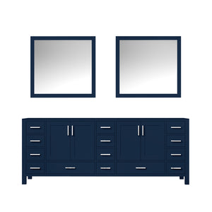 English Elm Navy Double Bath Vanity 84" W x 22" D with Two 34" Mirrors, 14 Drawers, Ample Wood Storage, Ready B2731S00566