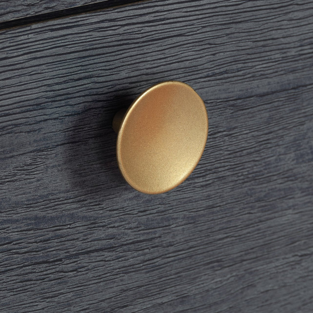 English Elm Chest of Drawers Blue finish – Spacious 4-Drawer Engineered Wood Cabinet with Open Shelf, Durable Design B356P367801