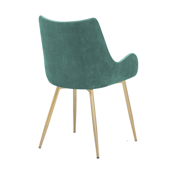 English Elm Avery Mid-century Upholstered Dining Chair with Gold Metal Legs for Modern Interiors B2736P464860