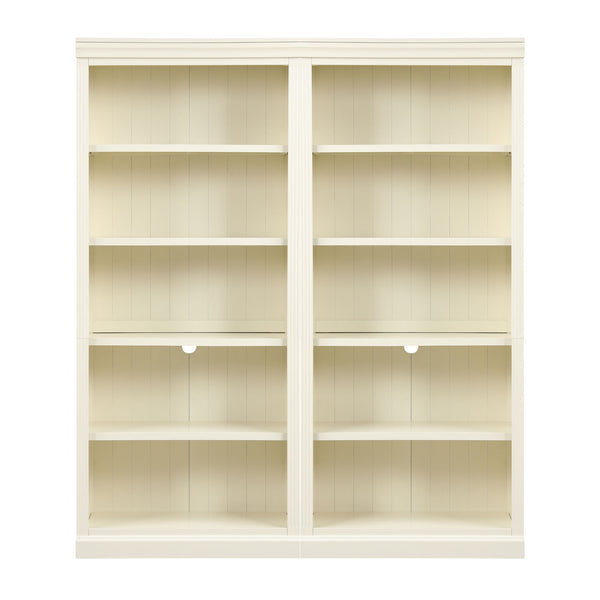 English Elm 83" 5-Tier Bookcase Suite with LED Light Strip, Adjustable Shelves, Cable Management & Solid Wood Frame Beige+yellow N751S246920A
