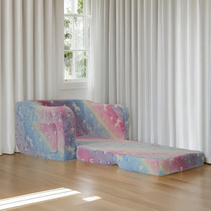 English Elm Compression Kids Sofa Pink Convertible 2-in-1 Foldable Lounger Sleeper Compact Soft Foam Seat for Small Rooms, Restores Shape in 72 Hours W1183P229937