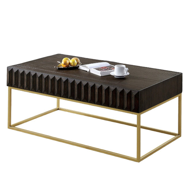 English Elm Contemporary Round Mid‑Century Accent Side Table with Tapered Legs, Solid Wood Build and Compact Design Gold,Walnut 52 L x 29 W x 9 H B2741P359662