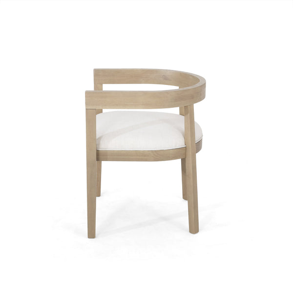 English Elm Dining Arm Chairs Set of 2 Upholstered Tub Style Rubberwood Mid-century Modern Seating N771P388967M