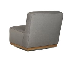 Sunpan CARBONIA Swivel Lounge Chair - Modern Palazzo Taupe Upholstery with Teak Wood Base for Comfort 106657