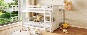 English Elm Full Over Bunk Bed Pine Frame Gray Finish Kids Guest Room Sleep Solution LT100207AAK