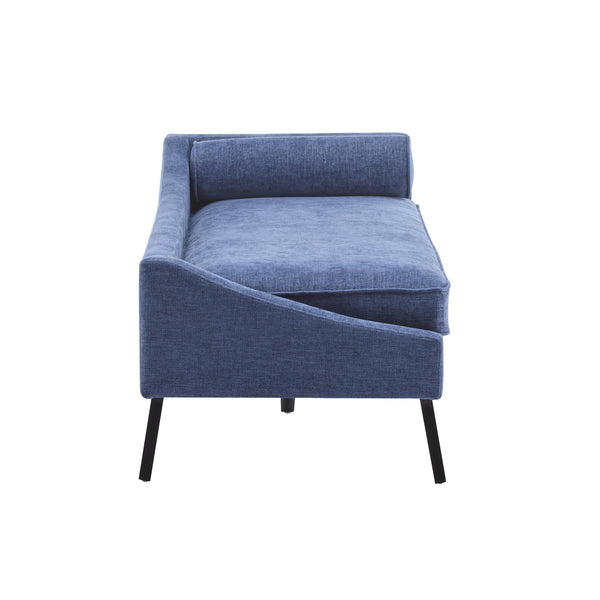 English Elm Christopher Knight Home® - CHAISE modern fabric lounge with rolled accent pillow, splayed birch legs and luxe comfort seating experience Navy Blue 68.25 L x 28 W x 17.75 H N776P291705N