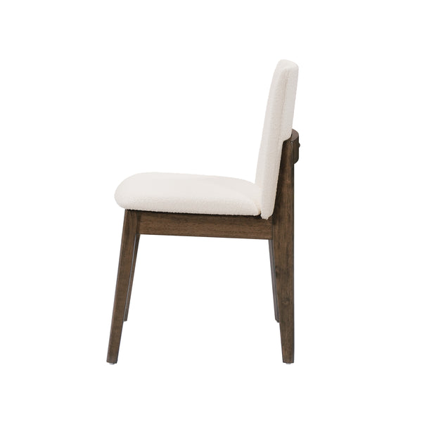 English Elm Christopher Knight Home® - Upholstered Modern Armless Dining Chair Set of 2 with Ergonomic Curved Back & Solid Wood Frame Durable Fabric Beige,Walnut N771P330590M