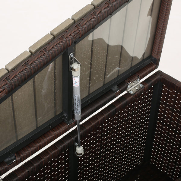 English Elm Christopher Knight Home® - MADRAS Brown Faux Wicker Accent Table with Aluminum Frame, Handcrafted Storage Wedge, No Assembly Required 57657.00