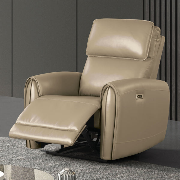 English Elm Contemporary Sandbach Manual Glider Recliner with Padded Track Arms, Smooth Motion, Soft Neutral Fabric Upholstery Beige 31 L x 36 W x 27 H B2741P387653