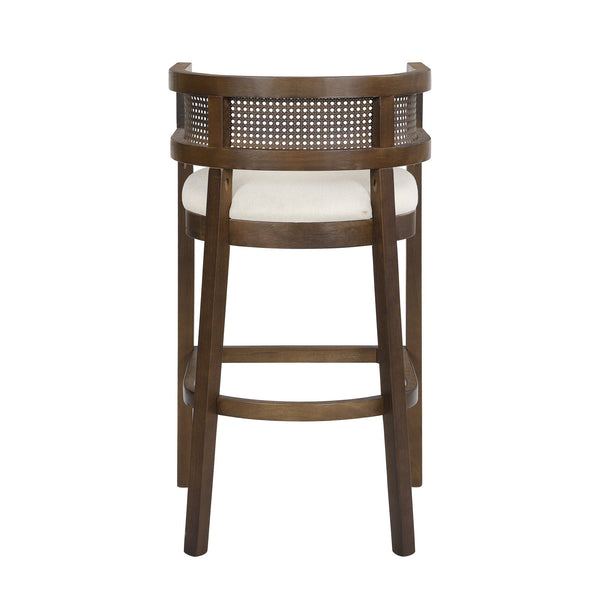English Elm Christopher Knight Home® - Wood Upholstered Arm Bar Stools Set Of 2 - Beige & Walnut, Stylish Comfort For Modern Dining Spaces N771P265581T
