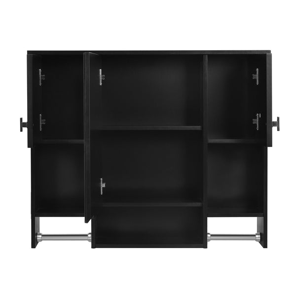 English Elm 35'' Stylish Wall-Mounted Bathroom Storage Cabinet With Mirror & Towel Bar, Modern Design Elegance N710P236929B