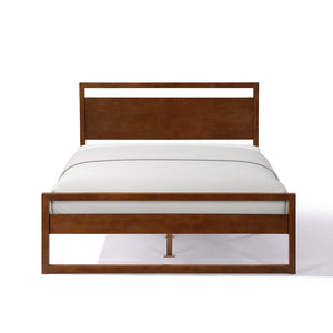 English Elm Christopher Knight Home® - Walnut Solid Wood Queen Bed with Headboard, Silent High-Density Slats, 800 lb Capacity Frame N758P268774N