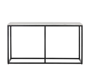 Sunpan Ellery Console Table - Modern Elegance with White Marble Top & Matte Black Steel Base, Handcrafted Beauty