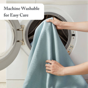 JLA Home Madison Park - Blanket crafted from Liquid Cotton for ultra-soft, breathable, OEKO‑TEX certified comfort and durability Blue BL51N-0609