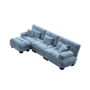 English Elm Luxury Modular Sectional Sofa Couch - Oversized Chenille L-Shaped Cloud Sofa For Ultimate Comfort W714S01083