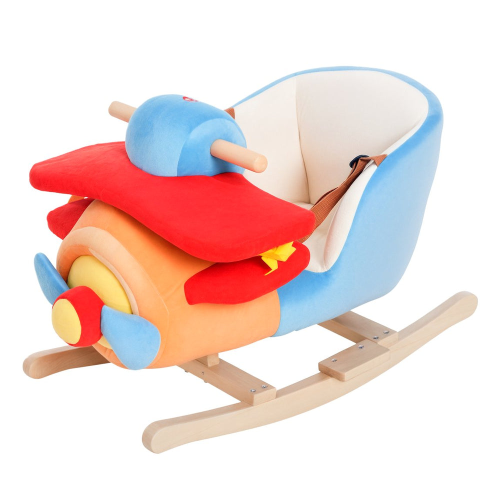 English Elm Kids Giraffe Plush Ride on Rocking Toy with Musical Ear Button and Safety Belt T3971P383941