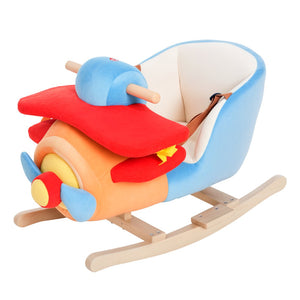 English Elm Kids Giraffe Plush Ride on Rocking Toy with Musical Ear Button and Safety Belt T3971P383941