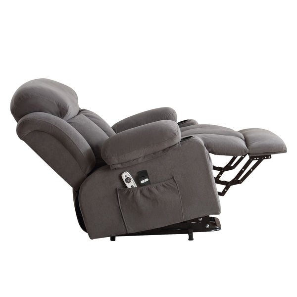 English Elm Power Lift Recliner with Heat Massage Ergonomic Fabric Chair for Living Room W1807P298721
