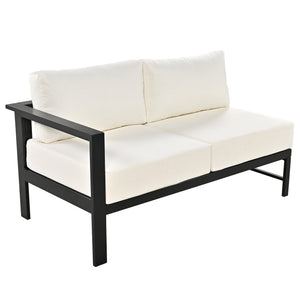 English Elm U_style Outdoor U-shaped Sectional with Iron Frame and Ultra Thick Foam Patio Seating WY000478AAA