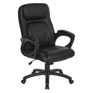 OSP Home Furnishings Faux Leather Executive Office Chair with Lumbar Support and Pneumatic Height Adjustment FL13785-U6