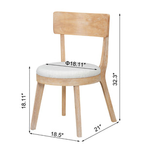 English Elm Set Of 2 Modern Upholstered Dining Chairs In Beige, Durable Rubberwood Frame For Stylish Comfort N842P315186N-GIGA