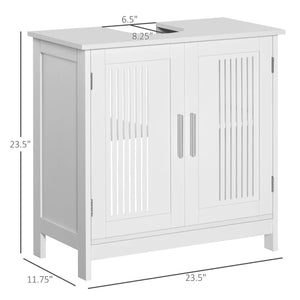 English Elm Practical Pedestal Sink Cabinet with Farmhouse X-door Design and Enclosed Bathroom Storage White T3971P470181
