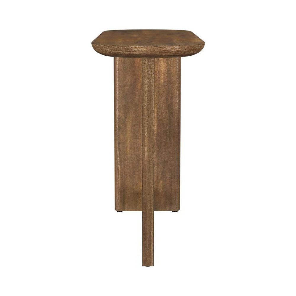 English Elm Oval Solid Mango Wood Console Table – Modern Entryway Design With Sculptural Form & Warm Finish B016P384771-GIGA
