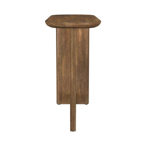 English Elm Oval Solid Mango Wood Console Table – Modern Entryway Design With Sculptural Form & Warm Finish B016P384771-GIGA