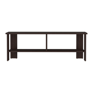 English Elm Kingsland Dark Walnut TV Stand with Two Open Shelves, Engineered Wood, Durable 52.8" Living Room Centerpiece B092P286114