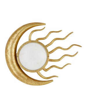 Currey & Company Tona Wall Sconce - Vintage-inspired, Handcrafted Iron Design With Gold Leaf Finish & Marble Accent Gold Metal ,Marble 5900-0058-currey-company