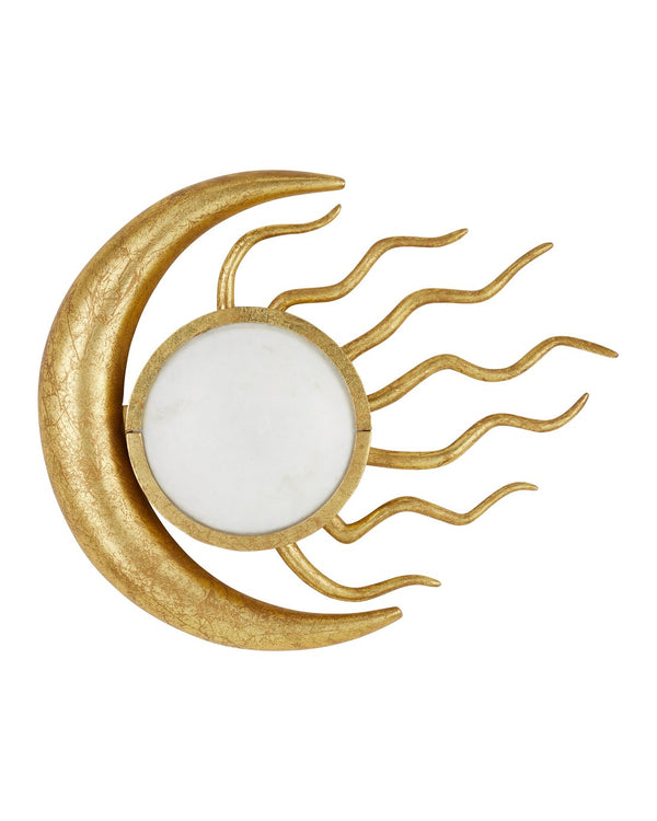 Currey & Company Tona Wall Sconce - Vintage-inspired, Handcrafted Iron Design With Gold Leaf Finish & Marble Accent Gold Metal ,Marble 5900-0058-currey-company