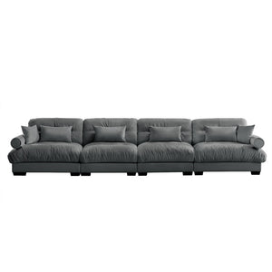 English Elm Super Comfort Oversized Modular Velvet Sectional Sofa – Luxurious Cloud-Like Seating With Arm Support W714S01128-GIGA