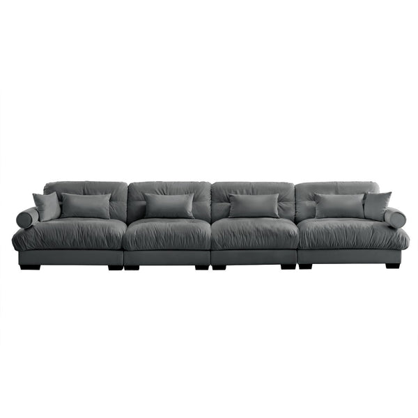 English Elm Super Comfort Oversized Modular Velvet Sectional Sofa – Luxurious Cloud-Like Seating With Arm Support W714S01128-GIGA