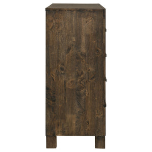 English Elm Bren Eight Drawer Rustic Dresser Wire Brushed Rubberwood Grain Farmhouse Bedroom Storage B062P451983