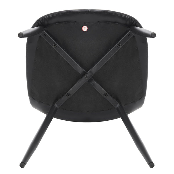 English Elm Dining Chairs Set Of 2 - Modern Upholstered Faux Leather With Metal Legs, Easy Clean & Stylish Design W3112P262799